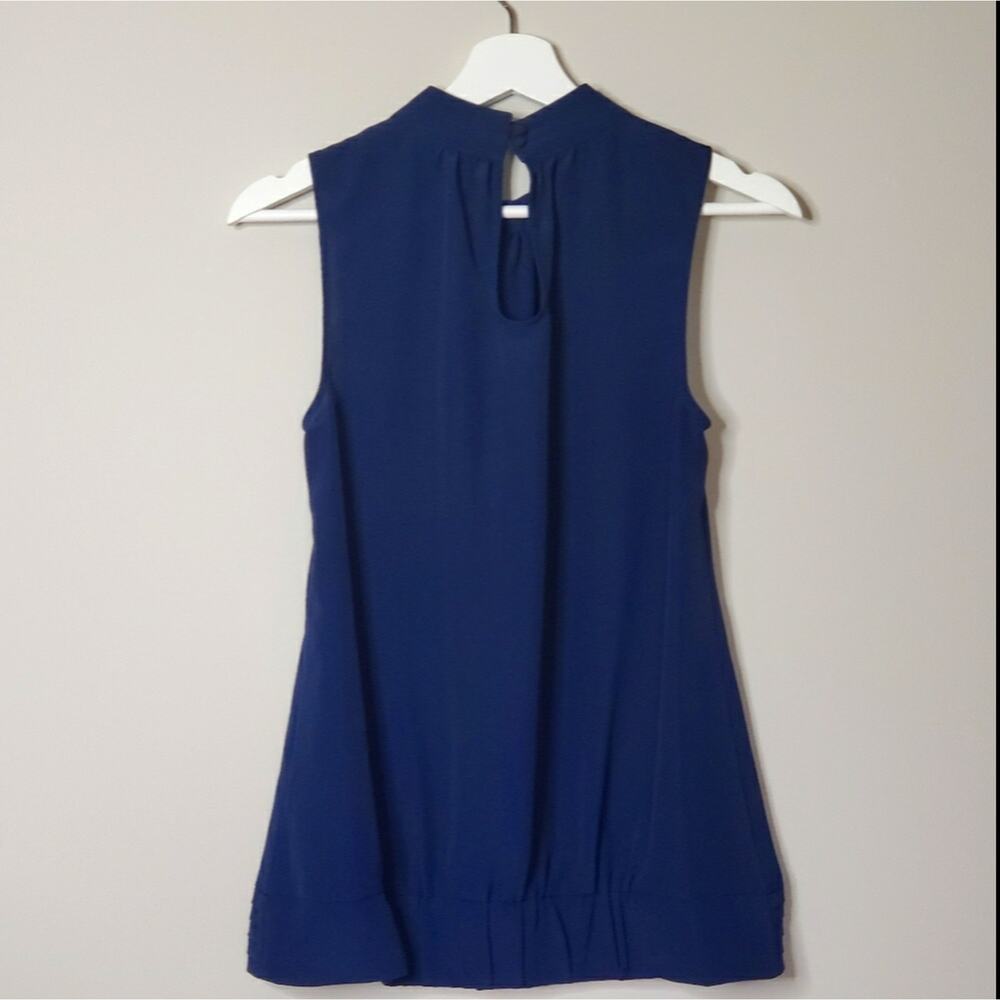 MODCLOTH | Sleeveless High Neck Blouse Navy | S - Picture 3 of 4